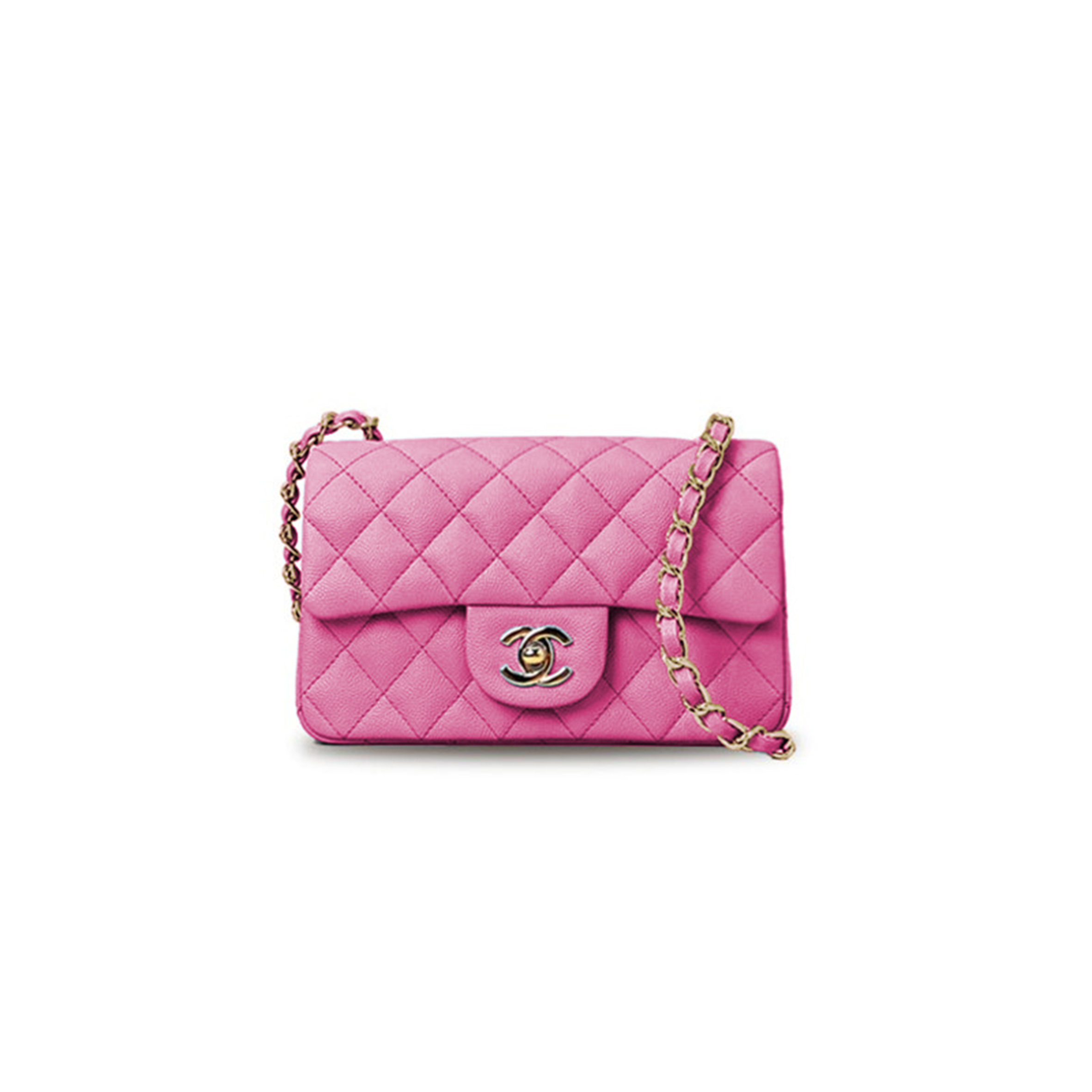 Ch*el caviar quilted mini double flap pink as1116 (20*12*6cm)